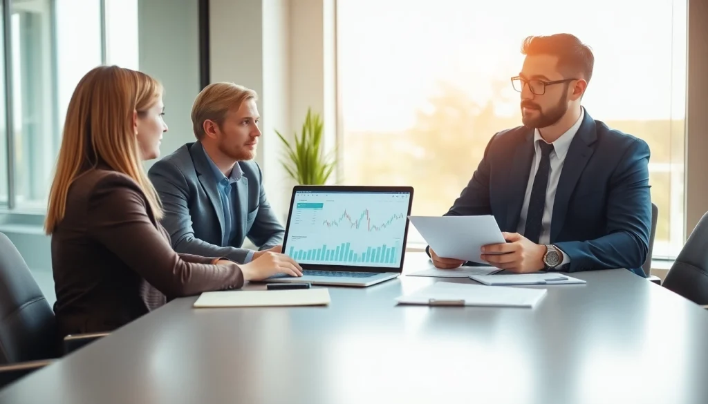 Menggali peluang investasi deposit 1k dengan penasihat keuangan di ruang modern