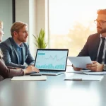 Menggali peluang investasi deposit 1k dengan penasihat keuangan di ruang modern