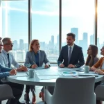 Discussing business growth insights in a dynamic team meeting setting.