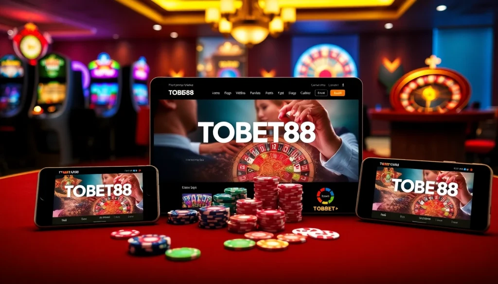 Exciting gaming action on the trang chủ tobet88 platform with vibrant casino elements.