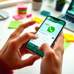 Explore the unique features of the GB WhatsApp app displayed on a smartphone in a modern workspace.