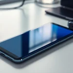 Samsung Galaxy S8 smartphone displayed with modern tech accessories, reflecting innovation.