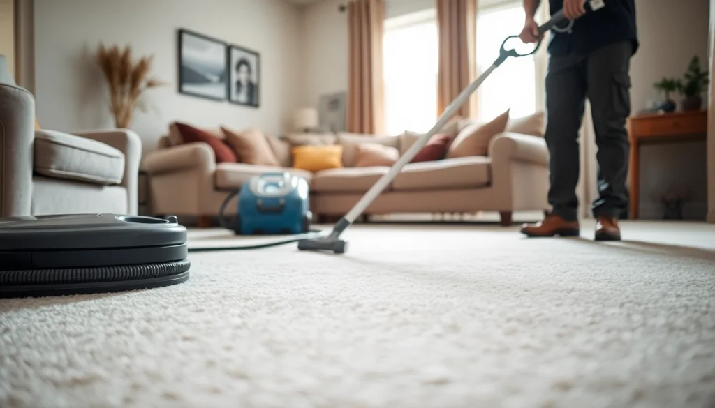 Expert carpet cleaning lincoln ca with a technician showcasing effective cleaning techniques.
