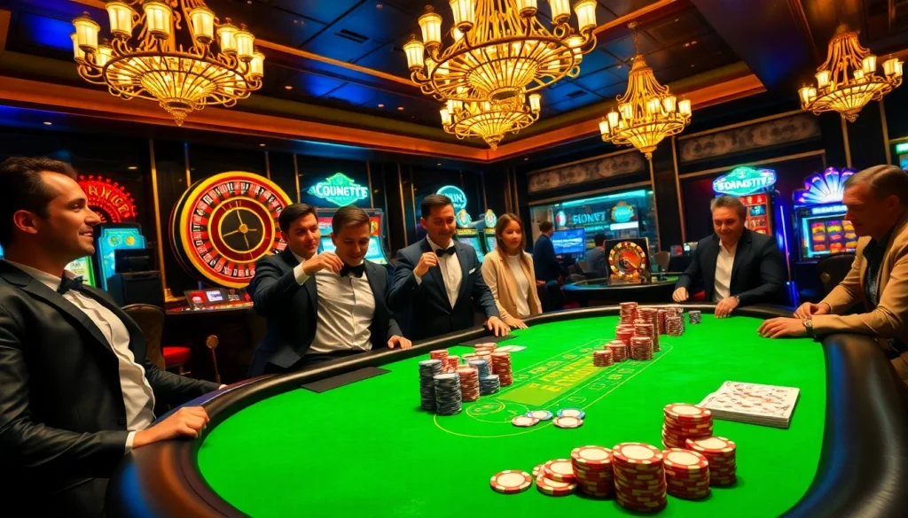 High-stakes poker table setting highlighting players and excitement around deposit 1000.