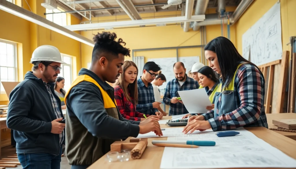 Students engaging in hands-on learning at Construction trade schools in texas, enhancing their skills.