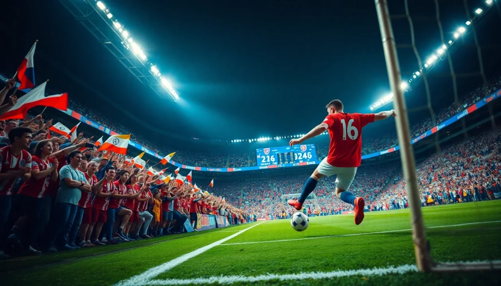 مشهد مباراة كرة قدم حية لبث كورا المباشر، مع جماهير متحمسة ولاعبين رياضيين.