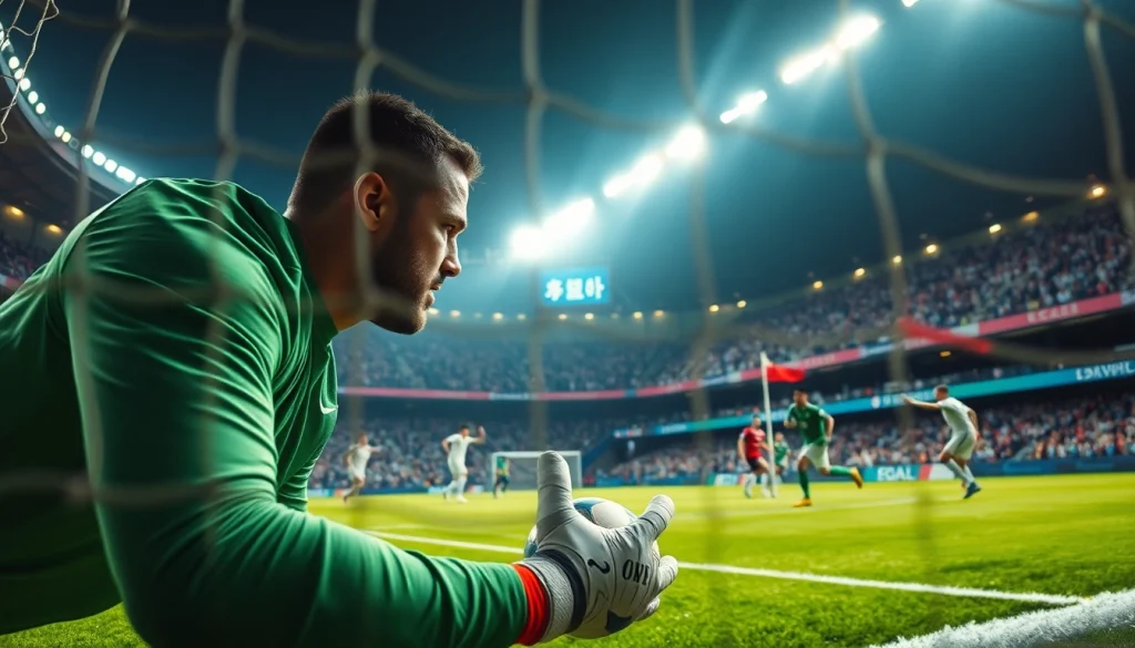 Catch the thrilling moment of a soccer match featuring บ้านผลบอลพรุ่งนี้ displayed on the scoreboard.