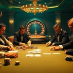 Players intensely gambling at a poker table, enjoying the excitement on link rr88.