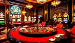 The hidden wiki offers an engaging visual of a luxurious casino with roulette and poker, showcasing thrilling gambling action.