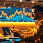 Acheter Bitcoin en ligne avec une interface digitale et des graphiques de cryptomonnaie.
