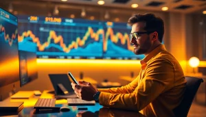 Acheter Bitcoin en ligne avec une interface digitale et des graphiques de cryptomonnaie.