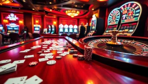 Winning on the MK8 casino table surrounded by colorful poker chips and a glowing roulette wheel.