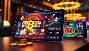 The best crypto casinos feature modern aesthetics showcasing vibrant games and digital interfaces reflecting trust and innovation.
