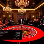 Players enjoy strategic betting in the vibrant NK88 casino atmosphere, featuring roulette and cards.