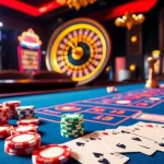 Engaging MK 8 online gambling scene with poker chips and roulette in action.