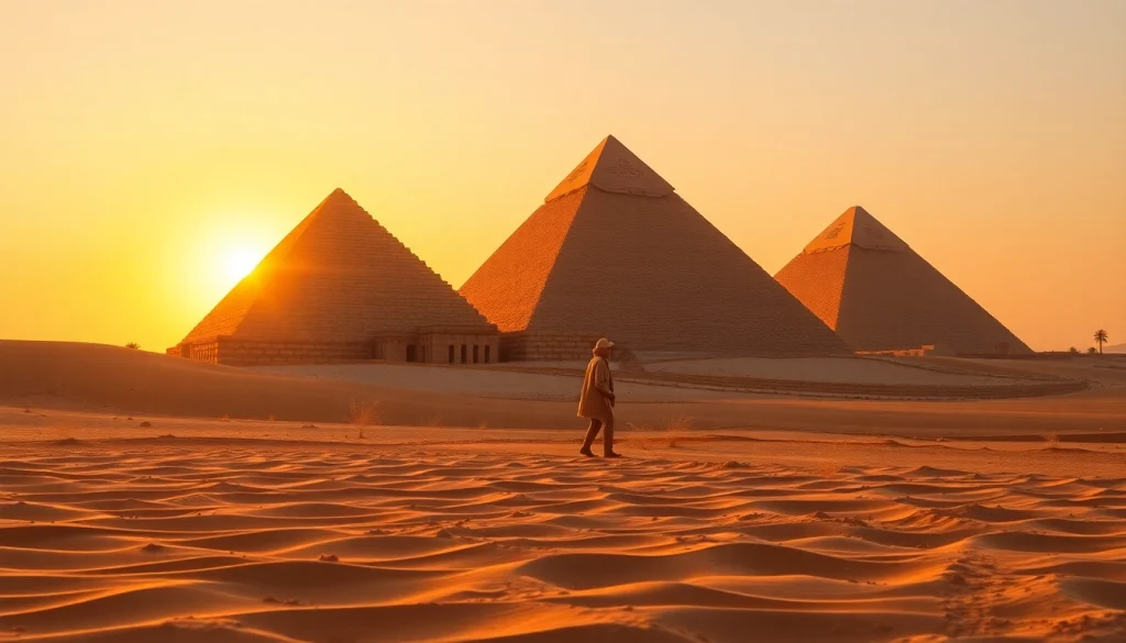 Visit the iconic pyramids and explore their ancient architectural splendor at sunset.