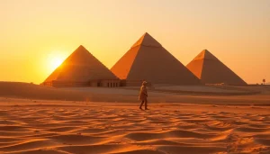 Visit the iconic pyramids and explore their ancient architectural splendor at sunset.