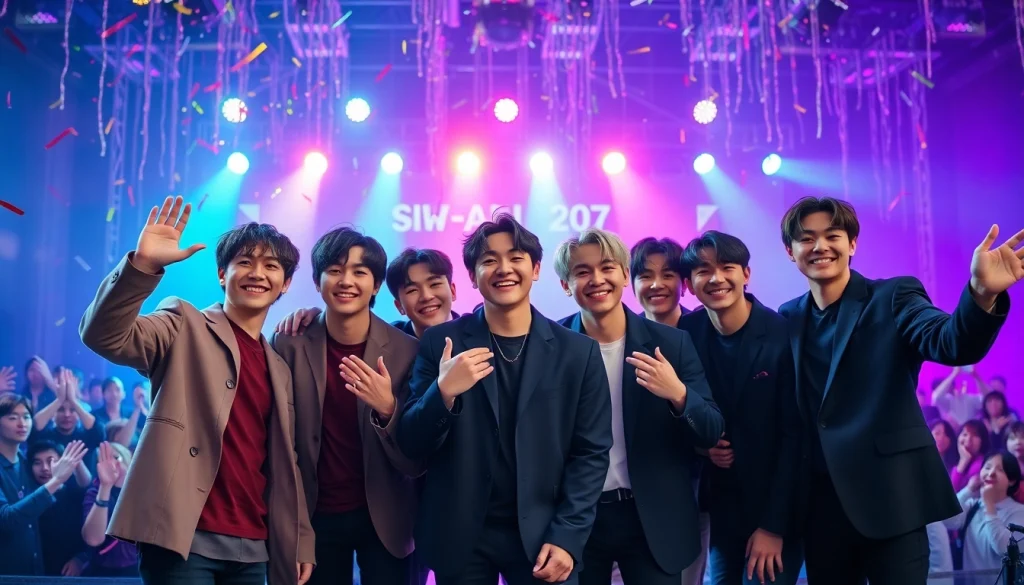 BTS members performing energetically on stage, showcasing their charisma and unity.