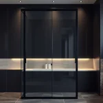 Transform your space with a stylish black shower sliding door that enhances modern bathroom aesthetics.
