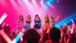 BLACKPINK news highlights a live concert performance, showcasing the band's energy and fan enthusiasm.