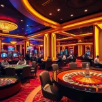 Engaging sbobet betting action at a vibrant casino table with chips and cards.