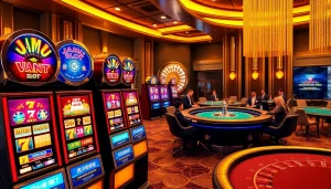 Experience thrilling gaming action with JAMU slot machines and vibrant casino atmosphere.