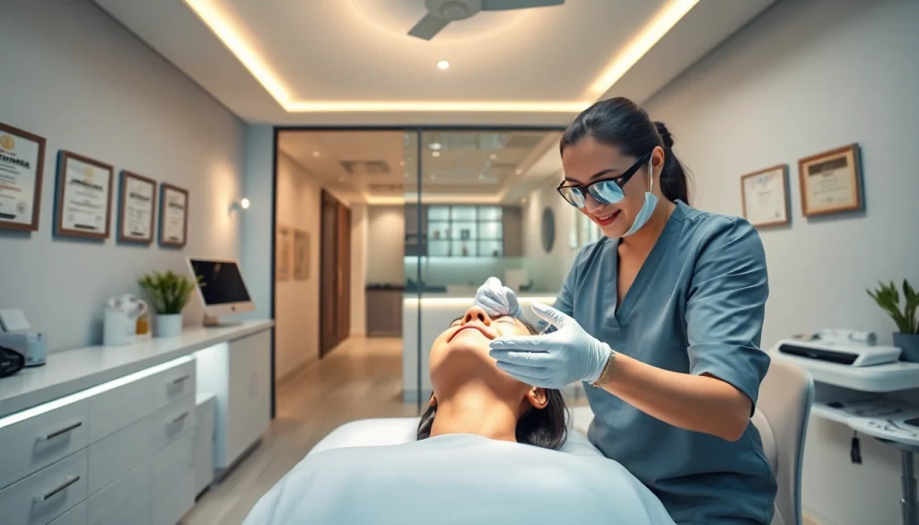 How much does laser tattoo removal cost? A professional technician treating a patient in a modern clinic.