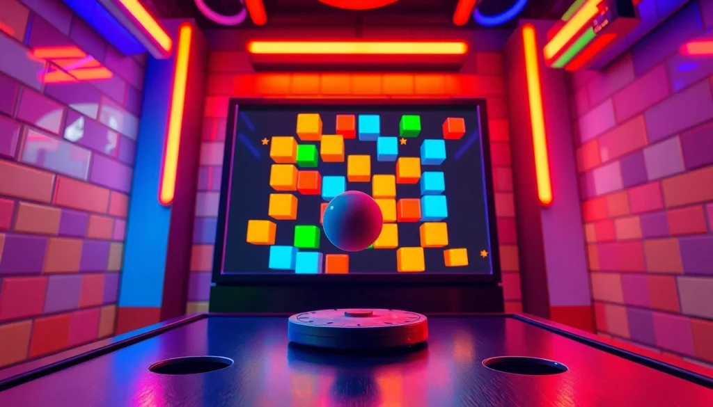 Engaging scene of google block breaker game showcasing vibrant colors and dynamic action.