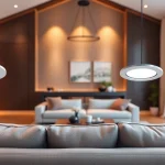 Inbouwspots verlichten een moderne woonkamer met stijl en sfeer.