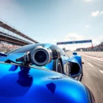 Turbosmart track turbo showcased on a race car, illustrating high-performance automotive technology.