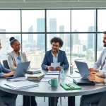 Tax Consultants in Kenya collaborating in a modern office environment showcasing their expertise.