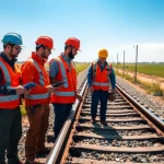 Track Inspectors Near Me evaluate railway safety in a rural setting with precision tools.