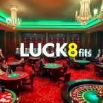 Experience the excitement of casino games with LUCK8 at a luxurious gaming table.