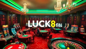 Experience the excitement of casino games with LUCK8 at a luxurious gaming table.