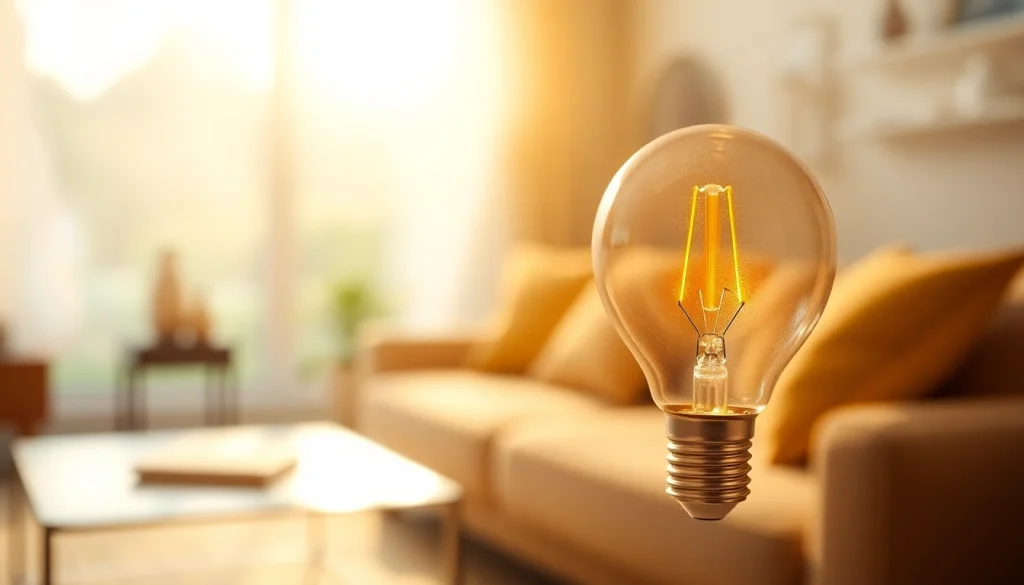 Understanding what is an a19 light bulb through a detailed image of the bulb in a cozy setting.