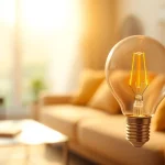 Understanding what is an a19 light bulb through a detailed image of the bulb in a cozy setting.