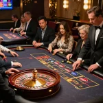 Players engaging at a live casino table at RIKVIP, showcasing dynamic betting excitement