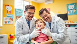 Kids orthodontic assessment Hawthorn with a pediatric dentist examining a child in a cheerful clinic.