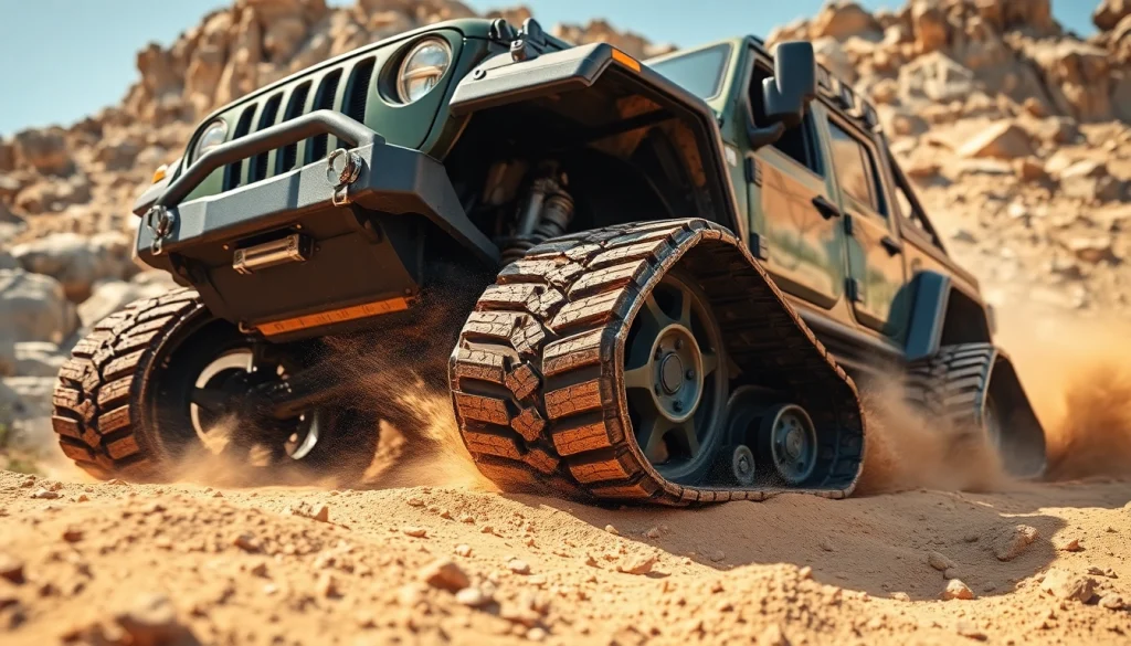 Recovery Tracks aid an off-road vehicle navigating tough terrain, showcasing durability and efficiency.