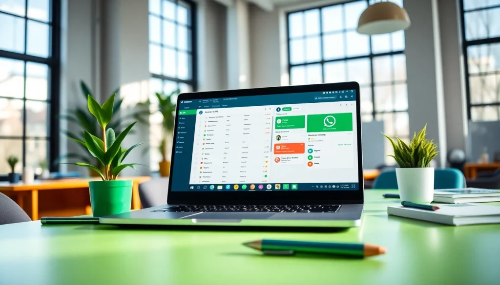 Understand What is a CRM for WhatsApp through a modern digital workspace filled with innovative tools.