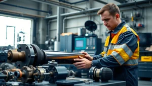Performing hydraulic cylinder repair in a professional workshop with focused precision.