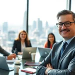 Engaging business coach san Francisco consulting with clients in a modern office.