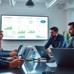 Collaborative team using an SEO Rank Tracker to analyze marketing data and strategies.