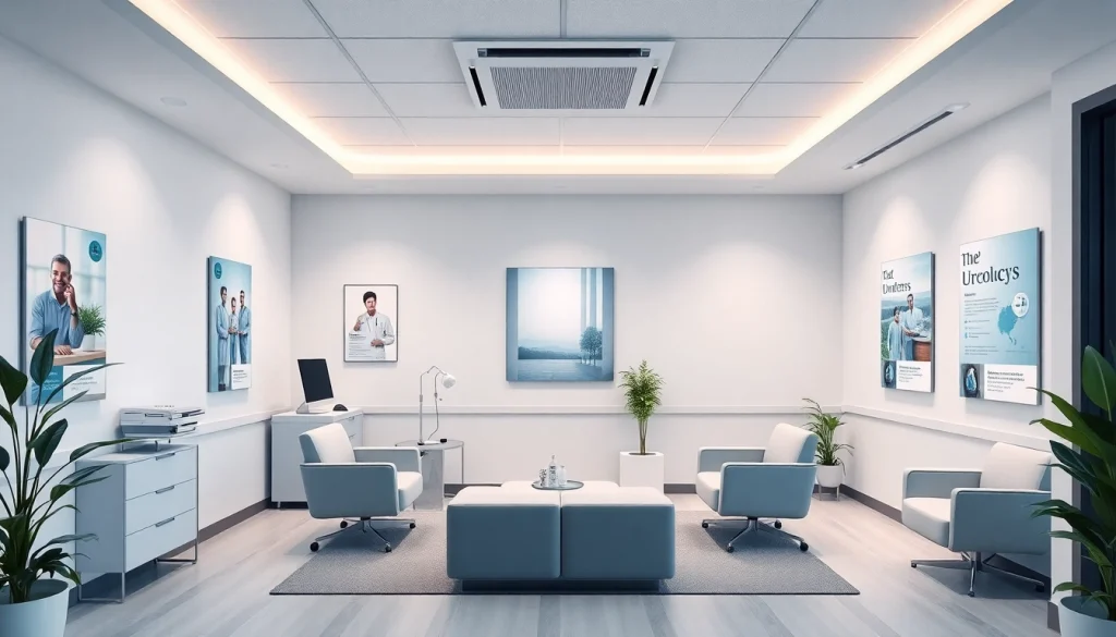 包茎クリニック 口コミ・評判 - 快適さと専門性を示すモダンな泌尿器科クリニックの内装。