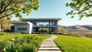 Showcasing a striking Rock View Road Revival design with modern architecture and nature integration.