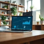 Showcase of an affordable linkedin scraping tool in a professional workspace, highlighting data analytics.