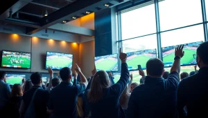 Exciting live sports betting experience at 토토스토리 with fans cheering.