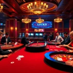 LUCK8 Casino players engaging at professional tables with exciting games and vibrant atmosphere.