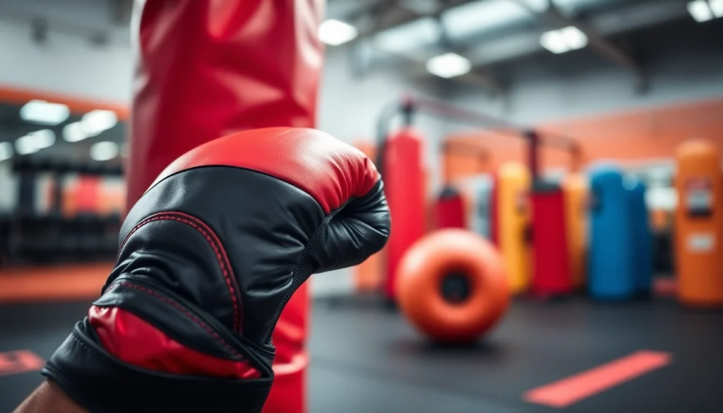 MMA gloves on display in a gym, highlighting their design and quality for serious training.