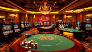 Experience the thrill of online gambling at xin88 with players enjoying casino games and vibrant visuals.